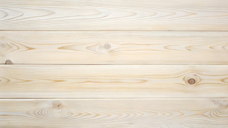 Light blonde wood planks with visible grain patterns and knots create a horizontal textured background.の素材
