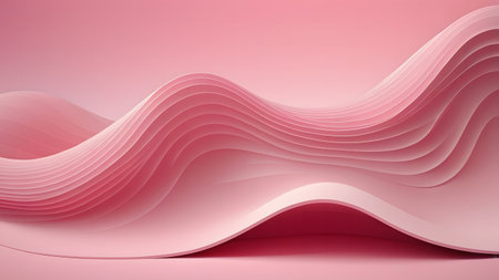 Soft pink layers undulate and curve creating a smooth abstract landscape with subtle light and shadow play.の素材