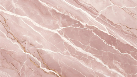 Pink marble with white and gold veins creates a luxurious textured background with an abstract organic pattern.の素材