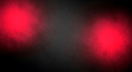 Two soft red glowing lights are diffused across a dark textured background with a smoky effect.の素材