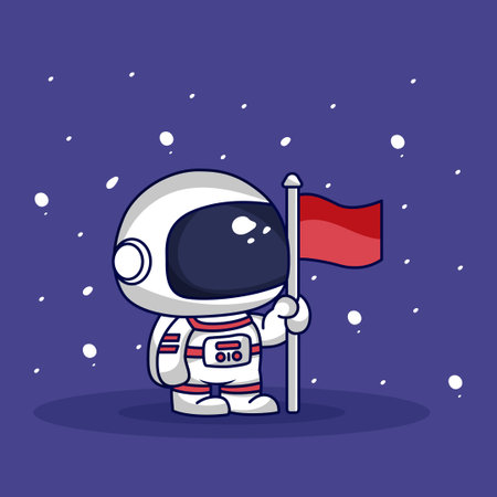 Adorable Astronaut Character Vector Illustrationのイラスト素材