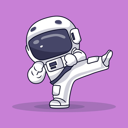 Adorable Astronaut Character Vector Illustrationのイラスト素材