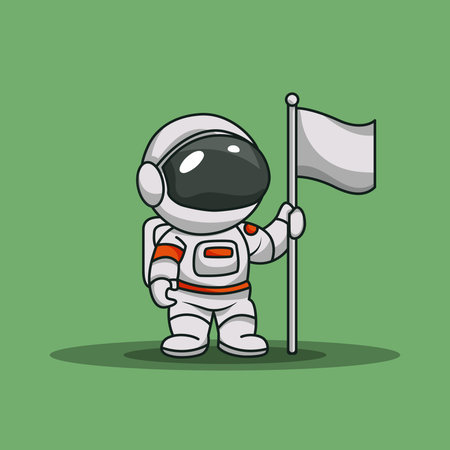 Adorable Astronaut Character Vector Illustrationのイラスト素材