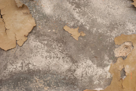 Peeling paint on old colorful wall backgroundの写真素材