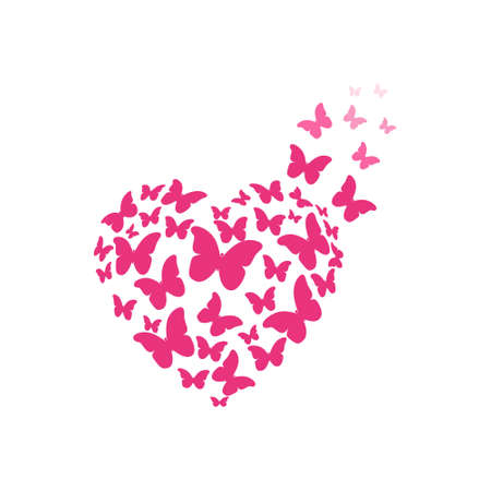 Butterfly heart vector illustrationのイラスト素材