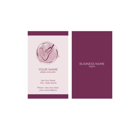 Pilates pose business card vector template.のイラスト素材