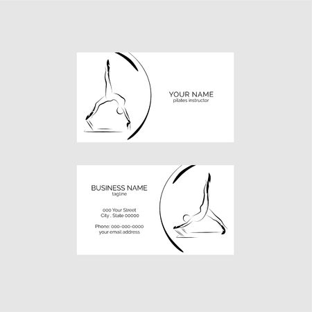 Pilates business card vector templateのイラスト素材