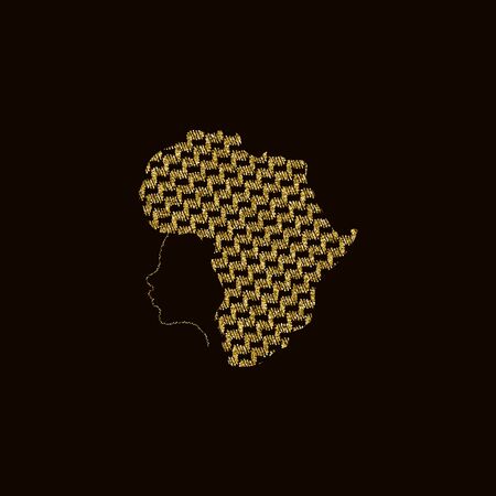 African woman and Africa continent vector illustrationのイラスト素材