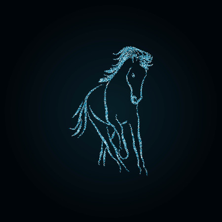 Running horse illustrationのイラスト素材