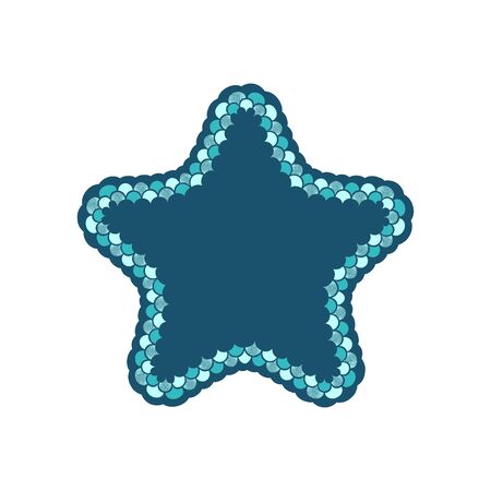 Bow with mermaid scales and circular lace frame vector illustrationのイラスト素材
