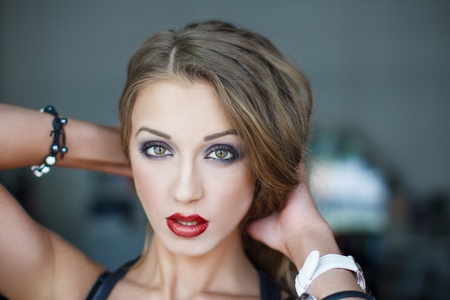 Sensual brunette woman portraitの写真素材