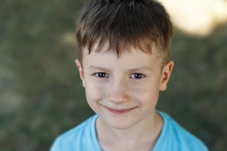 Little preschooler boy smile, outdoorの写真素材