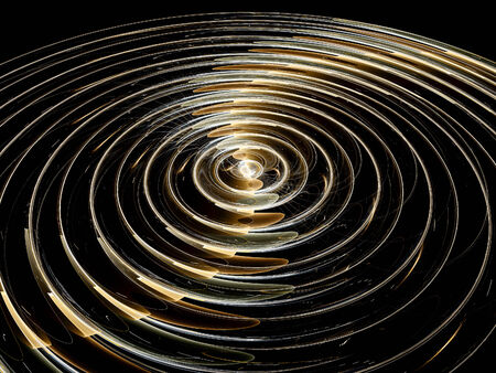 Black and gold mercury drop fractal, computer generated abstract backgroundの写真素材