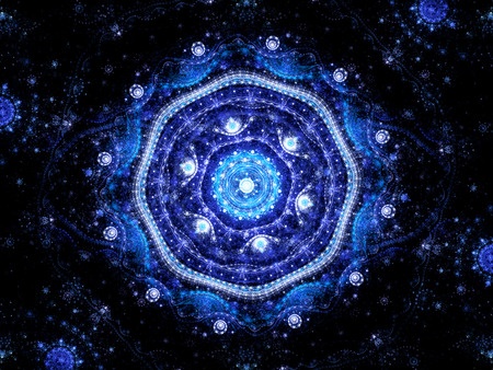 Magic mandala in space, computer generated fractal object