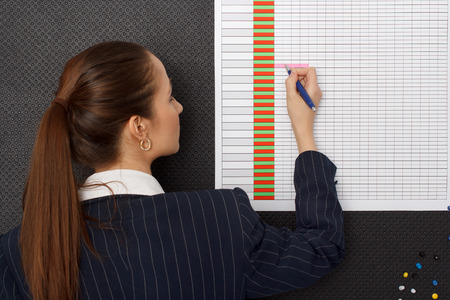 Businesswoman schedule at office, human resources