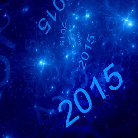 New year blue fractal background, 2015, computer generatedの写真素材