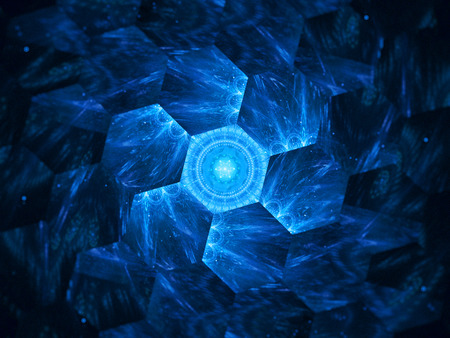 Nanotechnology in space, computer generated fractal background
