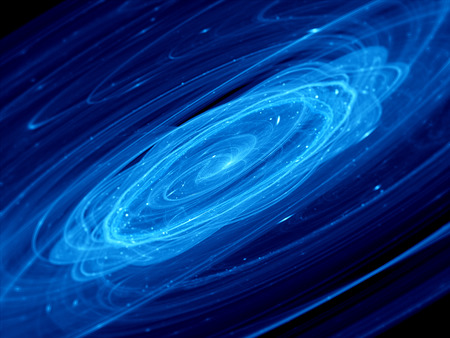 Solar system in early stage, computer generated fractal backgroundの写真素材