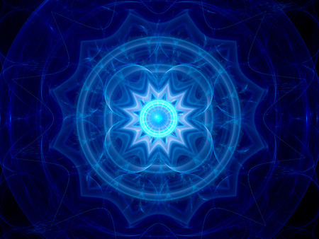 Glowing ice mandala, computer generated abstract background の写真素材