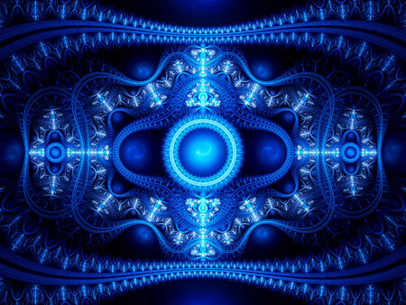 Abstract blue winter fractal,  computer generated backgroundの写真素材