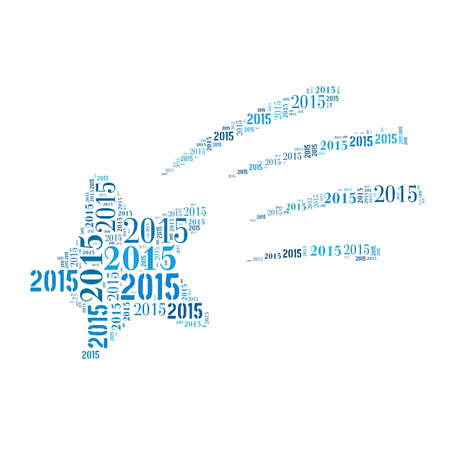 Happy new year, 2015, word cloud, isolated on white