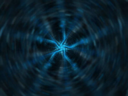 Blue rotating star, computer generated abstract backgroundの写真素材