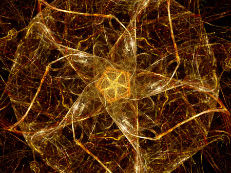Abstract gold christmas star, computer generated backgroundの写真素材