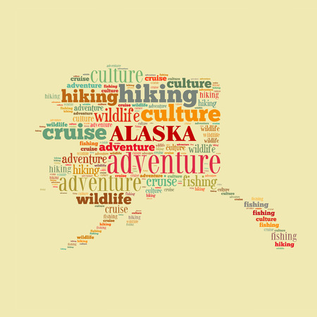 Alaska word cloud, computer generated abstract illustrationの写真素材