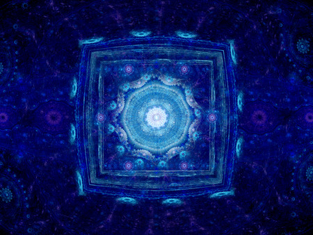 Blue ornament, galactic seal, computer generated abstract backgroundの写真素材