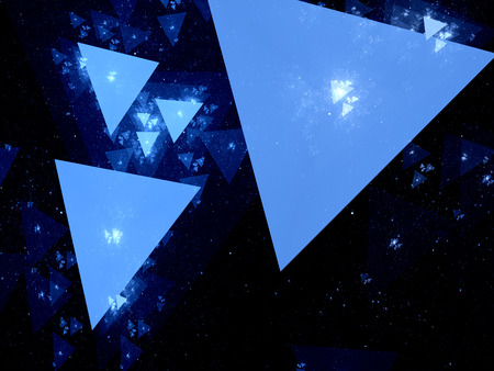 Triangles in space, computer generated abstract background