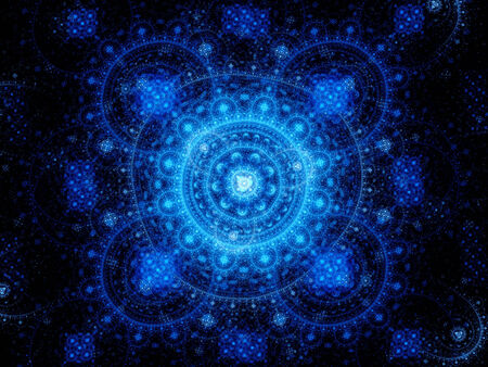 Frost blue glowing christmas ornament, computer generated abstract background