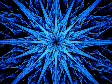 Star shaped fractal, computer generated abstract backgroundの写真素材