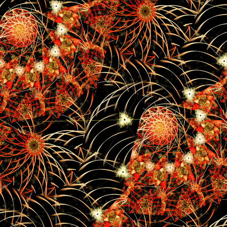 Surreal fractal spiral art, computer generated abstract backgroundの写真素材