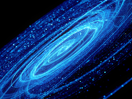 Spiral galaxy in space, computer generated abstract backgroundの写真素材