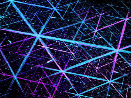 Glowing colorful connection lines in space, computer generated abstract background