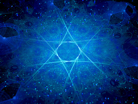 Glowing star shape in space, computer generated abstract backgroundの写真素材