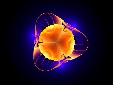 Glowing colorful fractal mystery, computer generated abstract backgroundの写真素材
