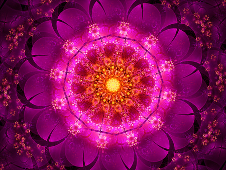 Purple oriental fractal, computer generated abstract backgroundの写真素材