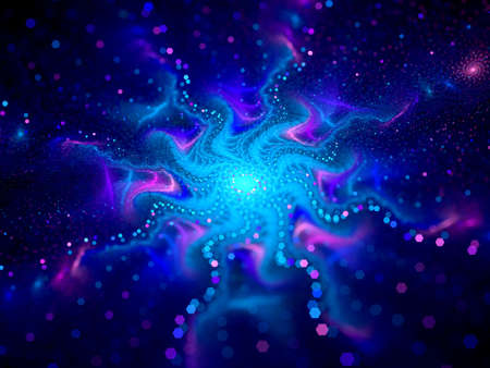 Magic particles fractal, computer generated abstract backgroundの写真素材
