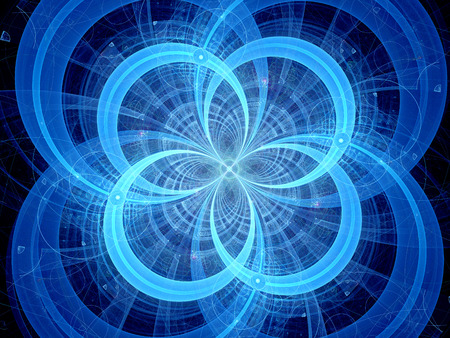 Blue glowing circles, higgs boson, computer generated abstract backgroundの写真素材