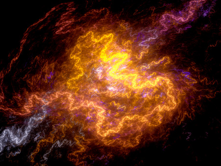 Colorful lightening in space, computer generated abstract background