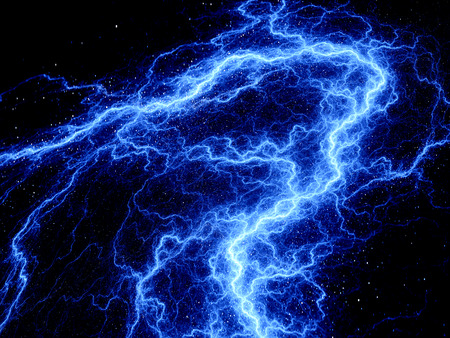 Blue glowing lightening fractal, computer generated abstract background