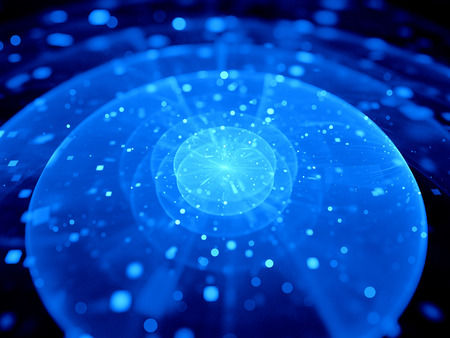 Spiritual blue star gate, computer generated abstract backgroundの写真素材