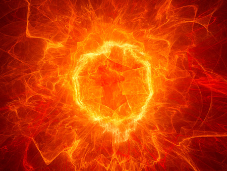 Fiery torus shaped plasma power field, computer generated abstract backgroundの写真素材