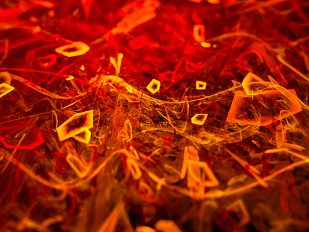 Fiery glowing particles fractal, computer generated abstract background