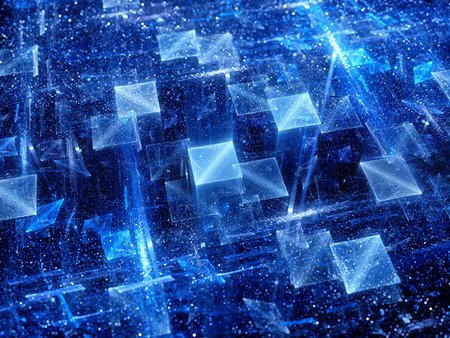 Magical glowing squares , new technologies, comuter generated abstract backgroundの写真素材