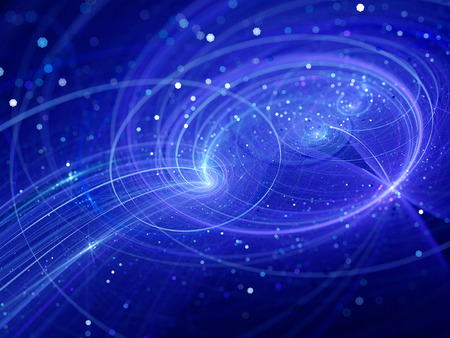 Interstellar trajectories in space, computer generated abstract backgroundの写真素材