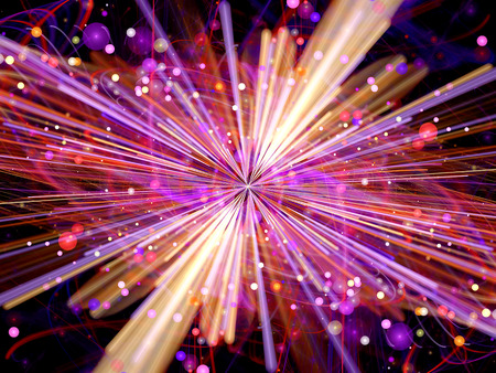 Glowing fission fractal, Higgs boson, computer generated abstract backgroundの写真素材