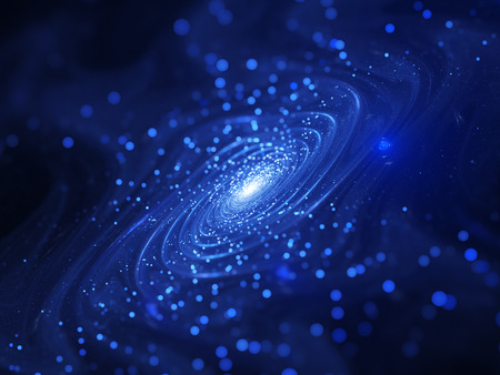 Spiral galaxy fractal in deep space, computer generated abstract background