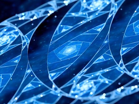 Blue glowing connections in space, new technology, computer generated abstract background